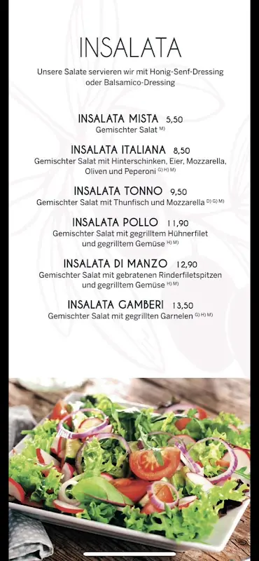 Menü_Ristorante Pizzeria 