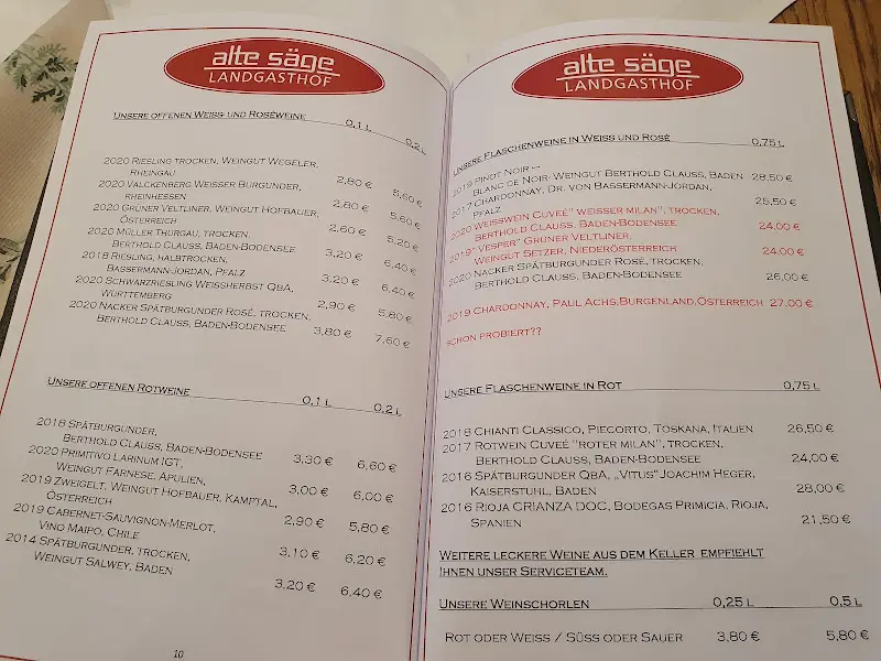 Menu_Landgasthof Alte Säge_Wiggensbach_immagine_2