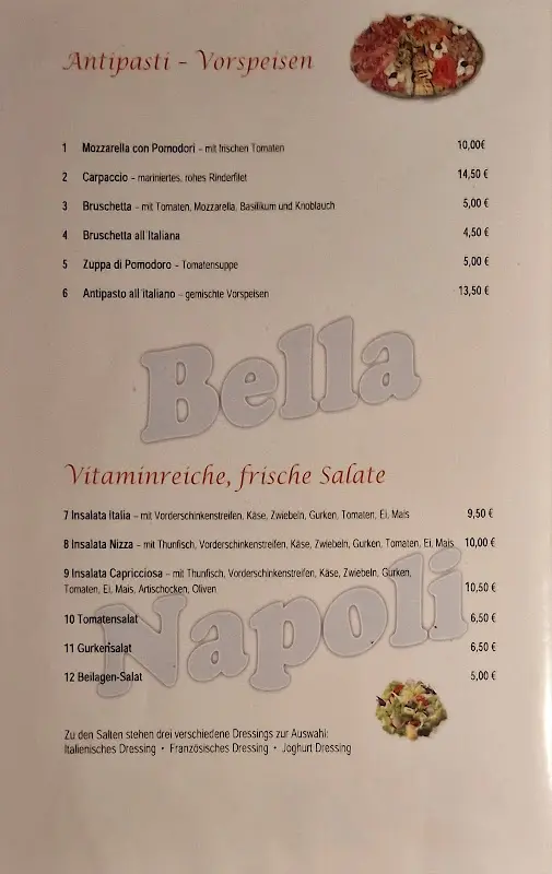 Menu_Pizzeria Bella Napoli_Wiesentheid_image_1