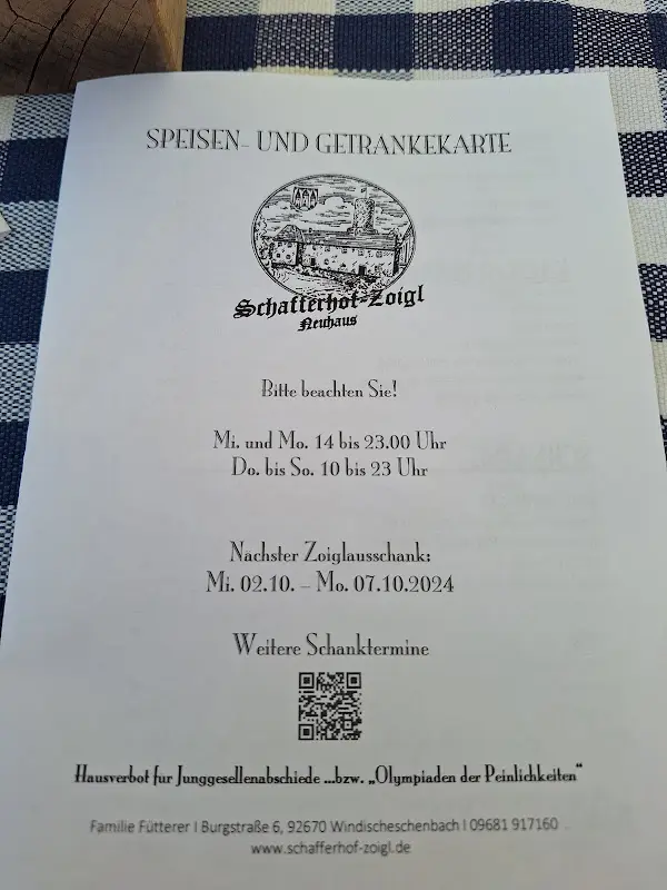 Menu_Schafferhof Zoigl_Windischeschenbach_image_1