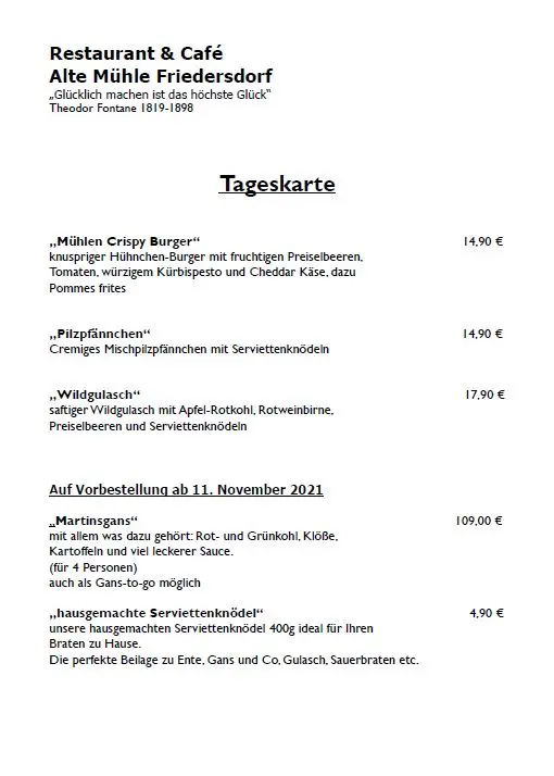 Menu_Alte Mühle Friedersdorf_Heidesee_immagine_2