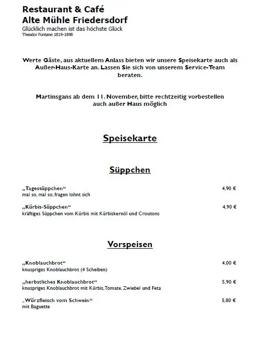 Menu_Alte Mühle Friedersdorf_Heidesee_immagine_3