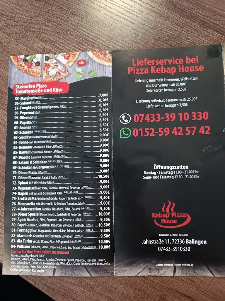 Menu_Pizza Kebap House_Balingen_image_1