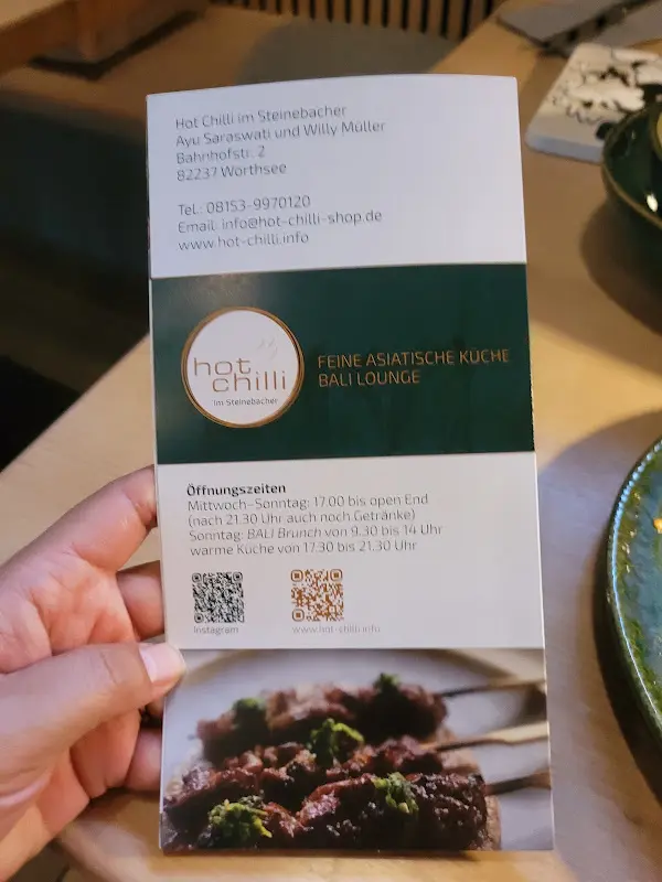 Menu_Hot Chilli im Steinebacher - Restaurant - Feiern - Kochen, balinesisches Restaurant Wörthsee_Wörthsee_image_4