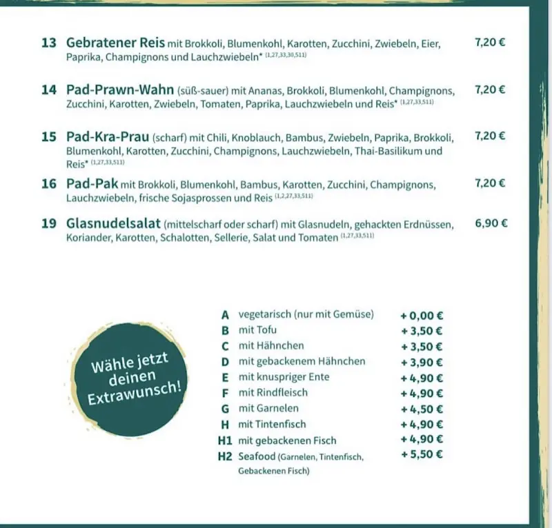 Menü_der kleine thai_Zapfendorf_Bild_2