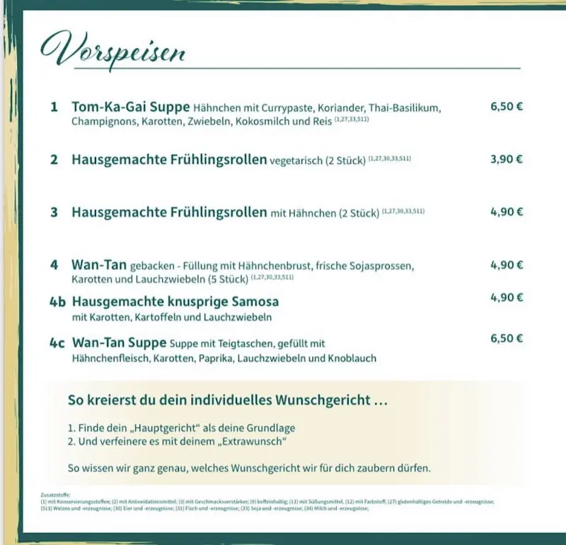 Menü_der kleine thai_Zapfendorf_Bild_4