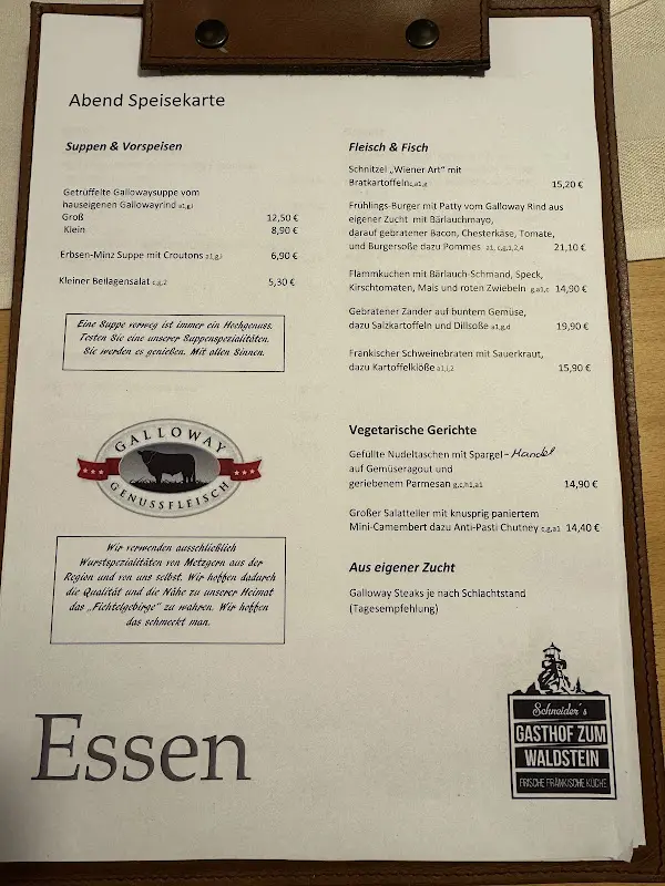 Menu_Gasthof Zum Waldstein_Fichtelgebirge_immagine_2