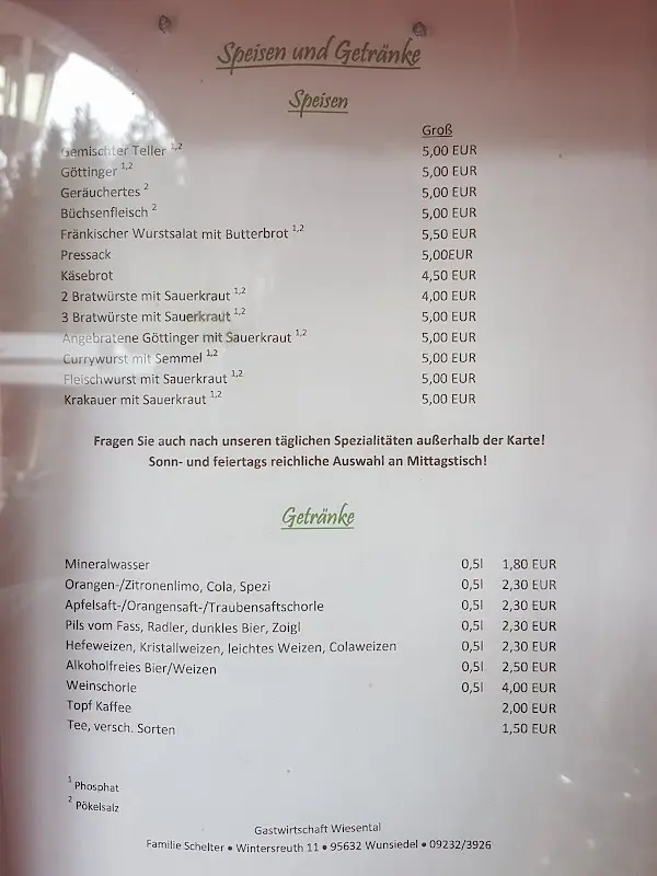 Menu_Restaurant Zum Schelter_Wunsiedel_immagine_1