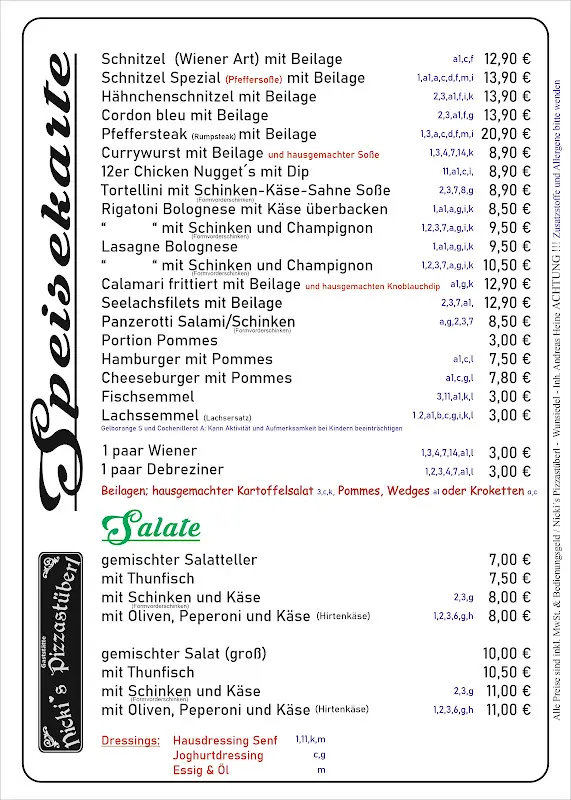Menu_Nicki’s Pizzastüberl_Wunsiedel_image_1