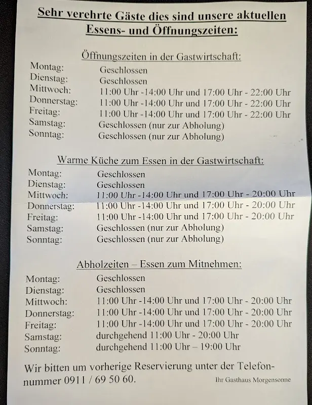 Menu_Gaststätte Morgensonne_Zirndorf_immagine_1
