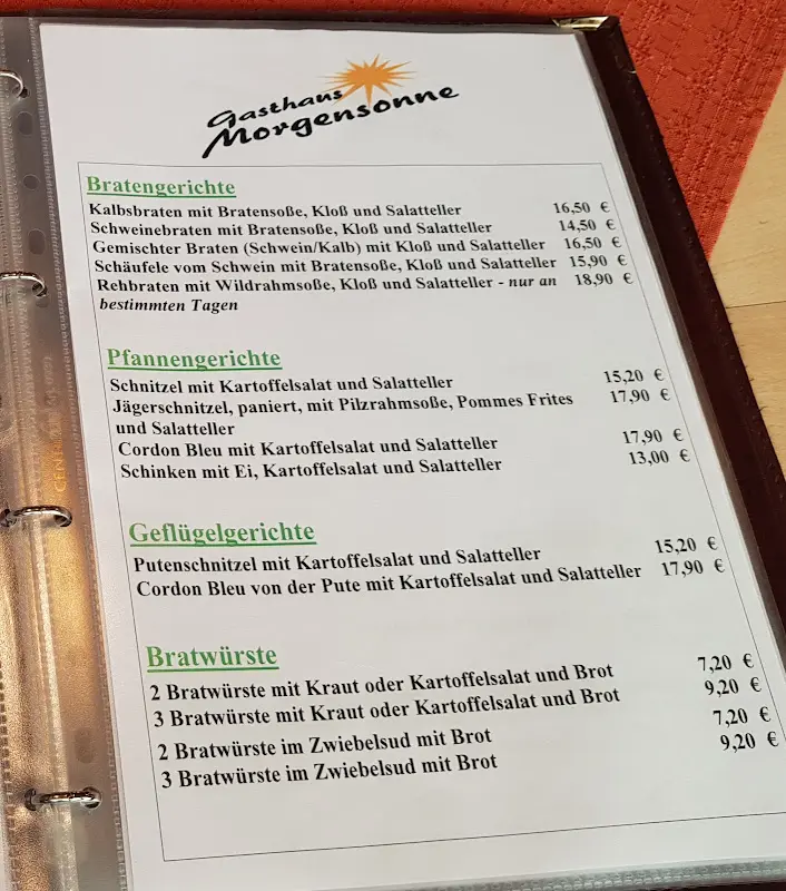 Menu_Gaststätte Morgensonne_Zirndorf_immagine_3
