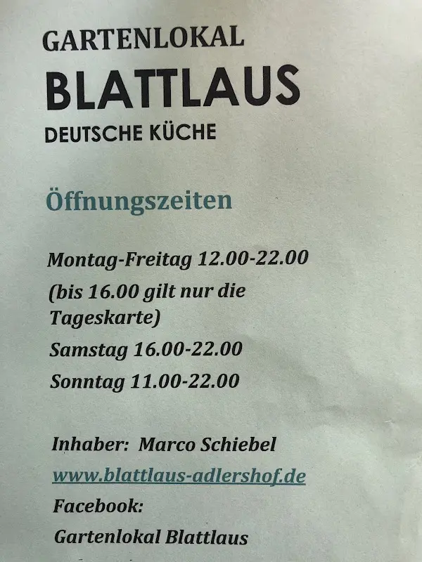 Menu_Blattlaus Adlershof Garten Restaurant_Berlin_immagine_2