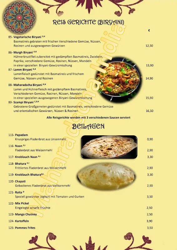 Menu_Restaurant Maharadscha India_Berlin_image_3
