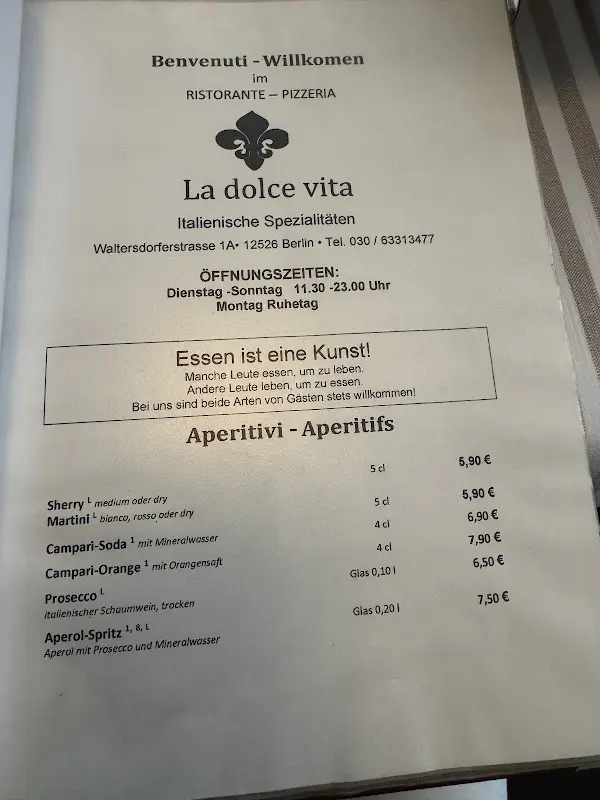 Menu_La Dolce Vita Ristorante_Berlin_immagine_1