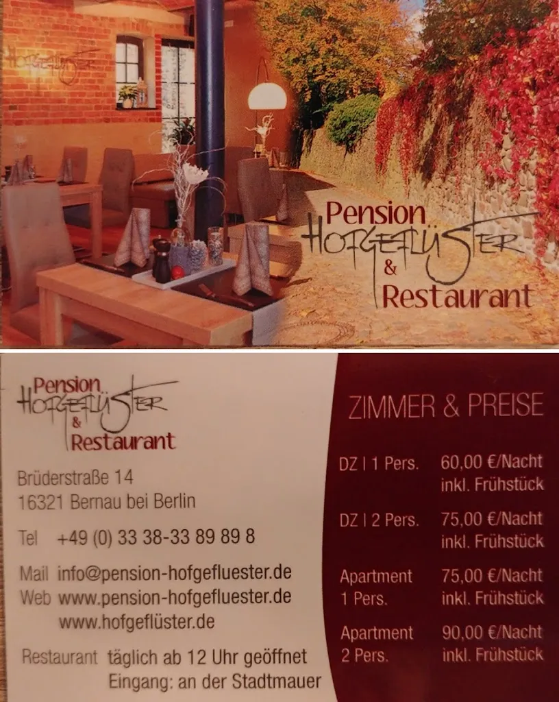 Menu_Pension & Restaurant Hofgeflüster_Berlin_immagine_4