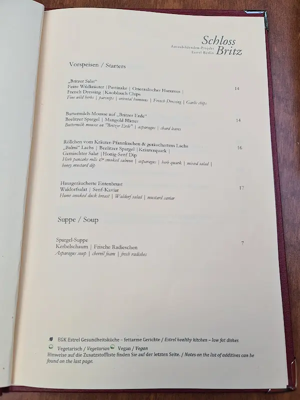 Menu_Restaurant & Hotel Schloss Britz_Berlin_immagine_2