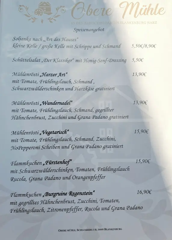 Menu_Pension im Harz - Gasthof Obere Mühle in Blankenburg__immagine_1
