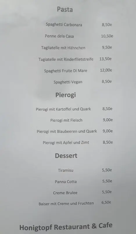 Menu_Honigtopf Restaurant & Cafe_Berlin_immagine_1
