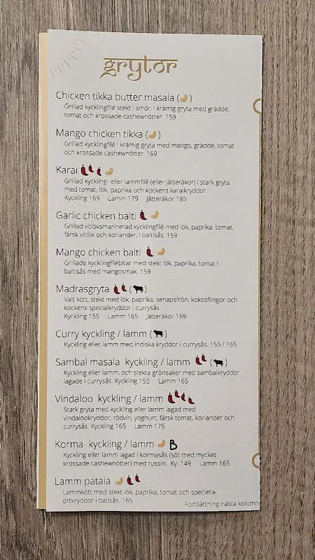 Menu_Restaurang Prashad_Sweden_immagine_1
