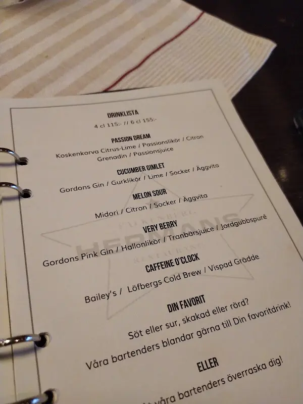 Menu_Hermans Restaurang & Nöje_Sweden_image_1