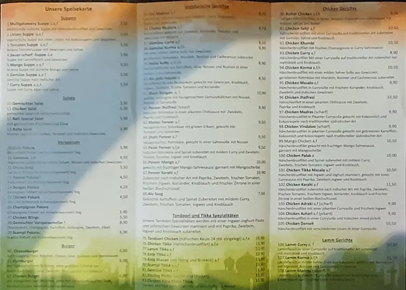 Menü_Restaurant Indian City_Berlin_Bild_2