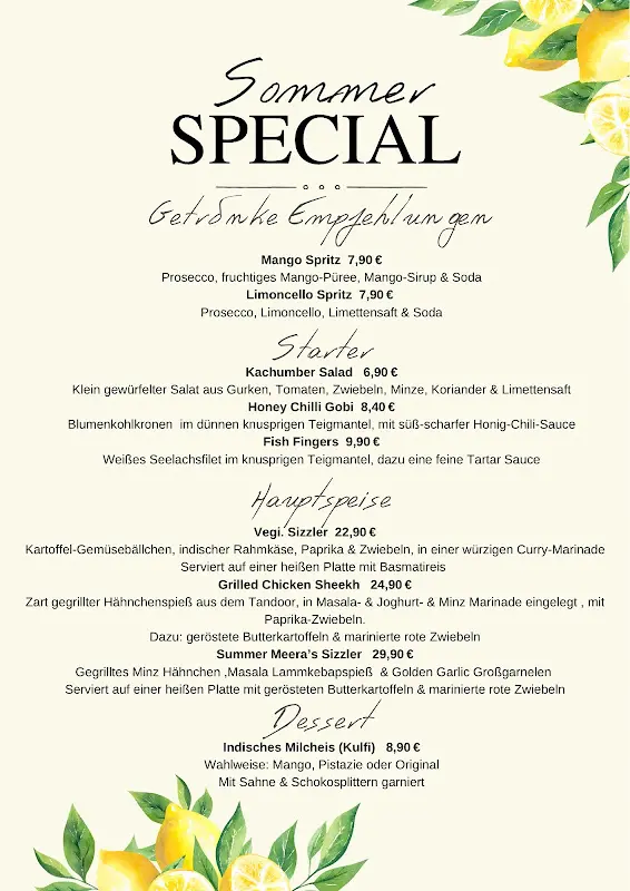 Menu_Meera Indian Cuisine & Bar_Glienicke/Nordbahn_image_1