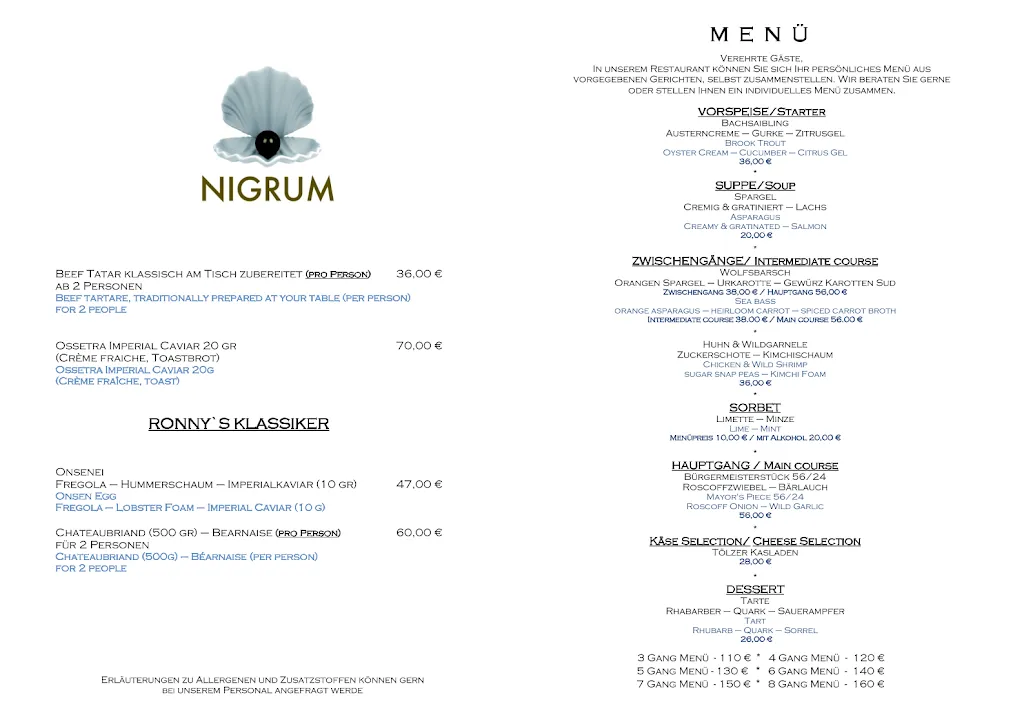 RESTAURANT NIGRUM restaurant in Baden-Baden