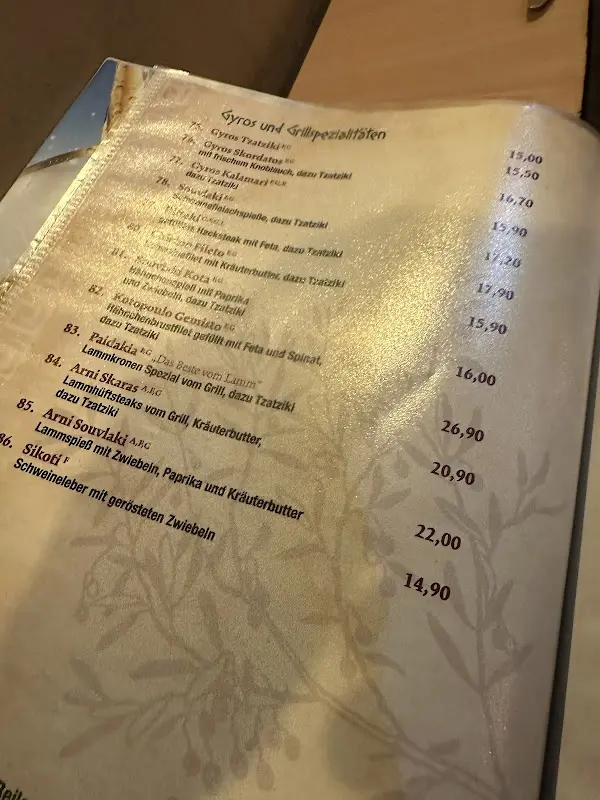 Menu_Restaurant Dionysos_Berlin_image_1