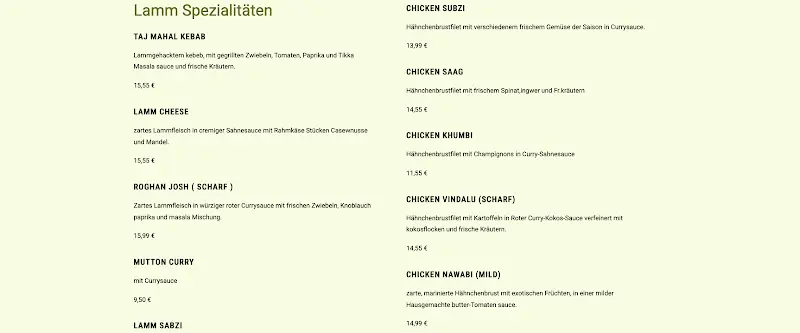 Menu_Taj Mahal_Berlin_image_1