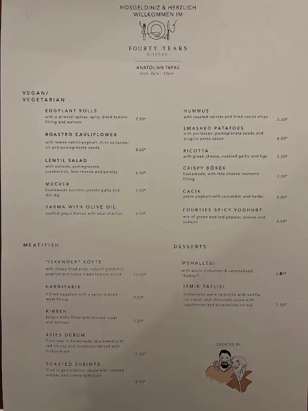 Menu_Fourty Years Kitchen_Berlin_image_1