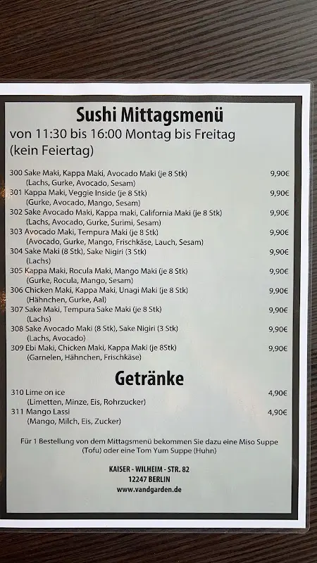 Menu_Vand Garden Vietnamesisches Restaurant & Sushi_Berlin_image_1