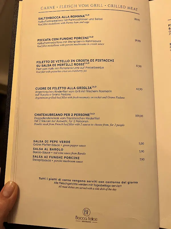 Menu_Ristorante Bocca Felice – Cucina Italiana | Berlin-Mitte_Berlin_image_2