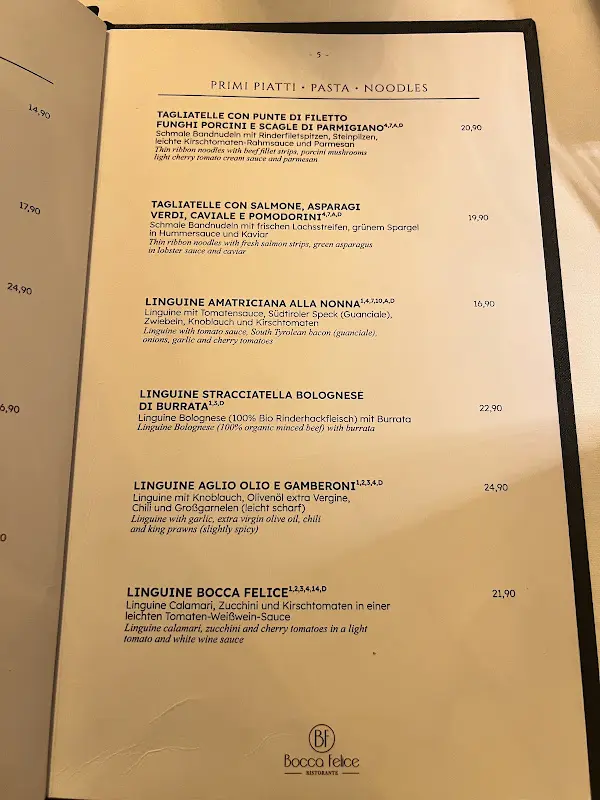 Menu_Ristorante Bocca Felice – Cucina Italiana | Berlin-Mitte_Berlin_image_3