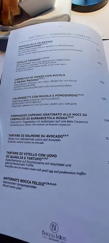 Menu_Ristorante Bocca Felice – Cucina Italiana | Berlin-Mitte_Berlin_image_4