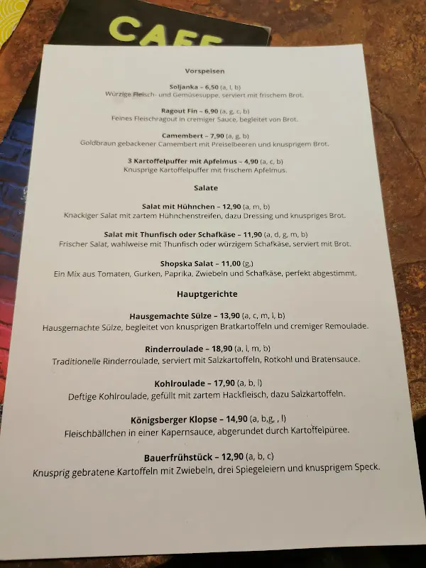 Menu_Café Bistro No. 1_Berlin_immagine_1