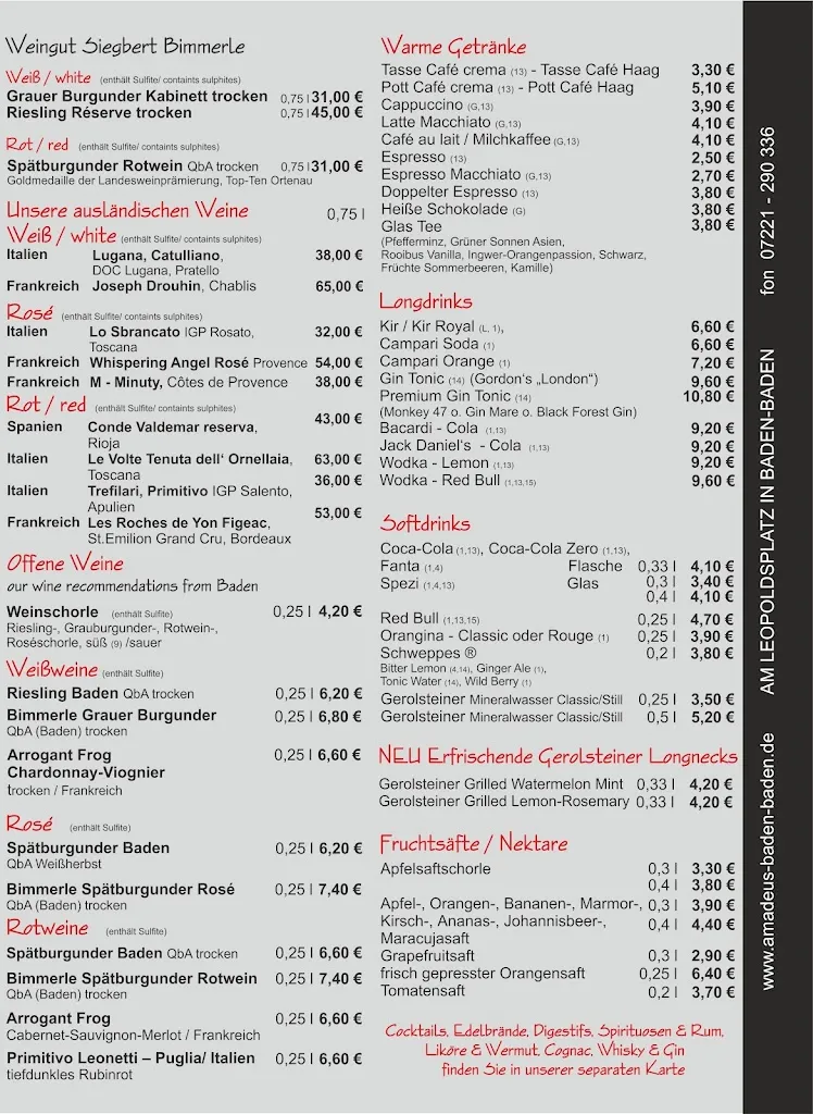 Menu_Amadeus Restaurant - Hausbräu_Baden-Baden_immagine_2