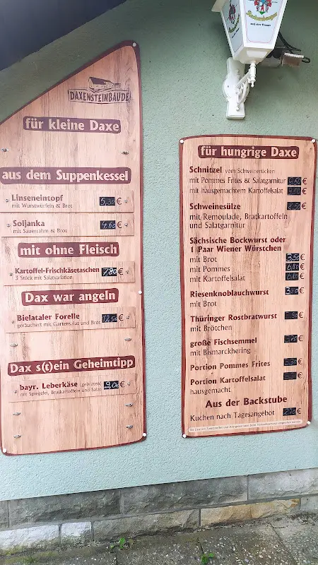 Menu_Gaststätte Daxensteinbaude_Rosenthal-Bielatal_immagine_1