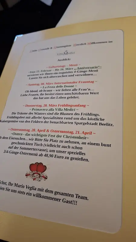 Menü_VILLA MEDICI - Mario Veglia Berlin_Berlin_Bild_3