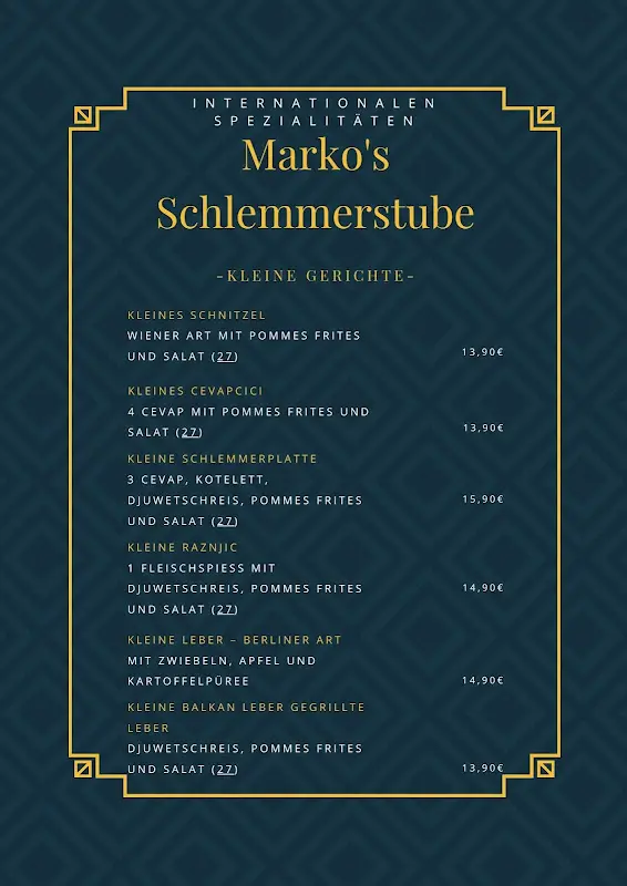 Menu_Restaurant Marko's Schlemmerstube_Berlin_image_1