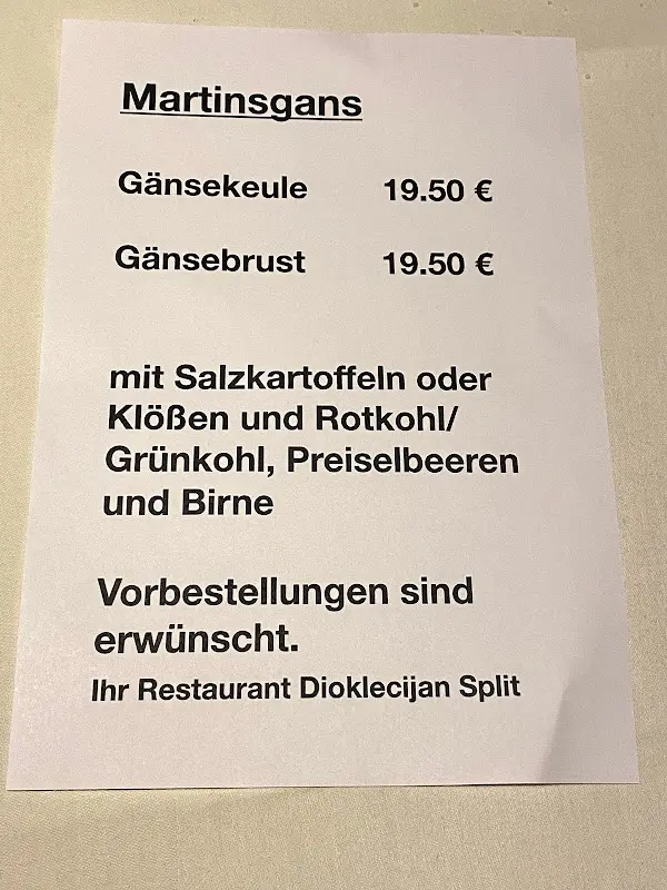 Menü_Dioklecijan Split_Berlin_Bild_1