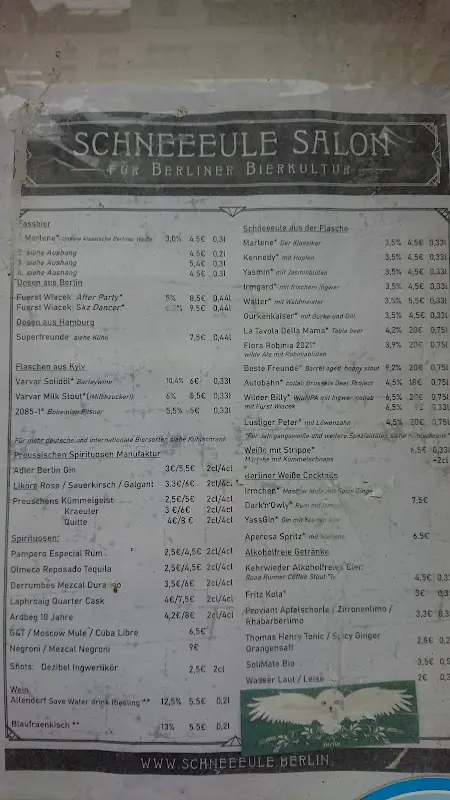 Menu_Schneeeule Salon für Berliner Bierkultur_Berlin_image_1