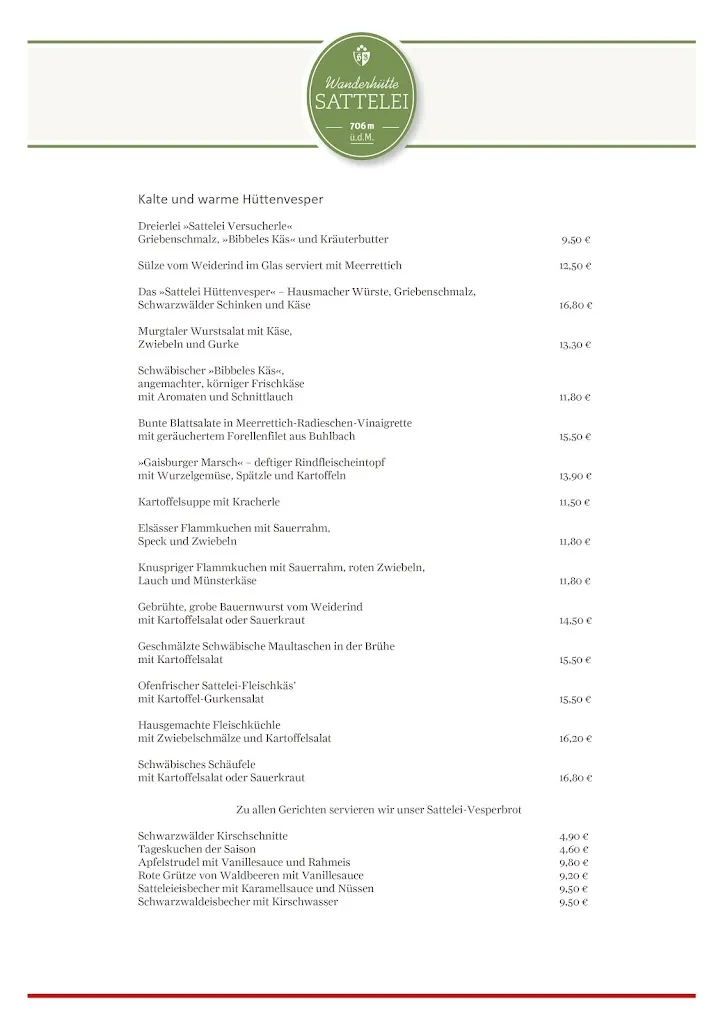 Menu_Wanderhütte Sattelei - Hotel Bareiss GmbH_Baiersbronn_immagine_1