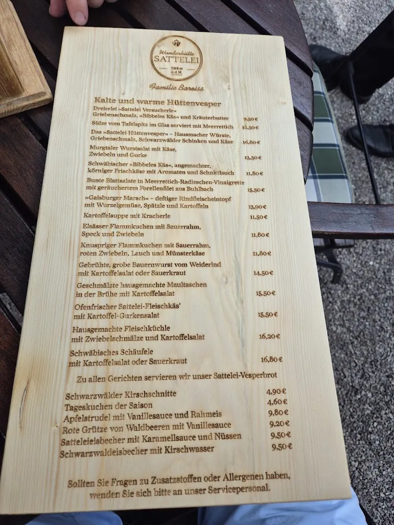 Menu_Wanderhütte Sattelei - Hotel Bareiss GmbH_Baiersbronn_immagine_2