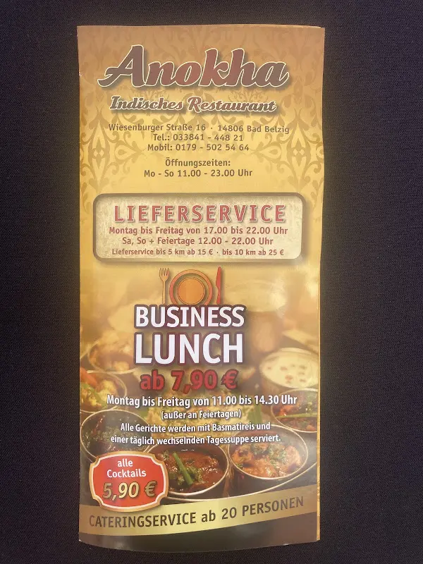 Menu_Anokha Indisches Restaurant_Belzig_immagine_1