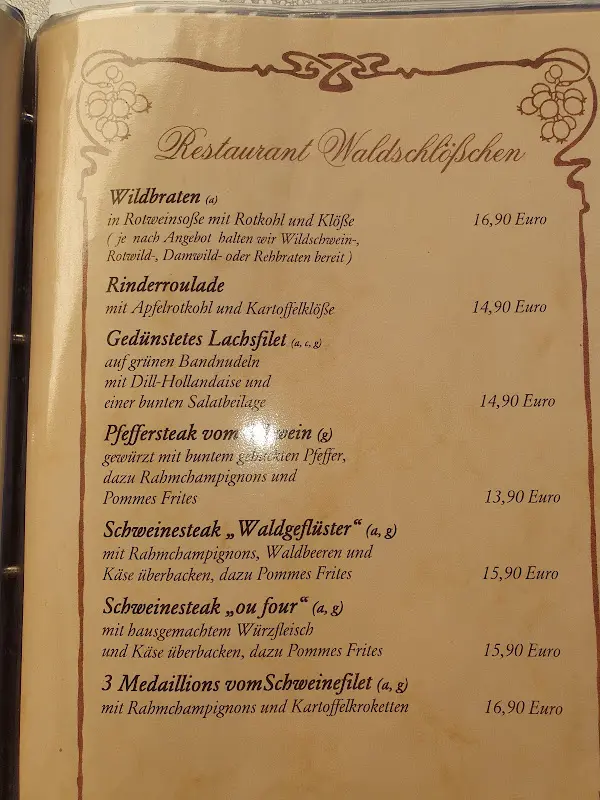Menu_Restaurant & Pension Waldschlösschen_Baruth/Mark_image_1