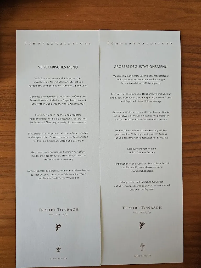 Menu_Restaurant Schwarzwaldstube_Baiersbronn_immagine_1