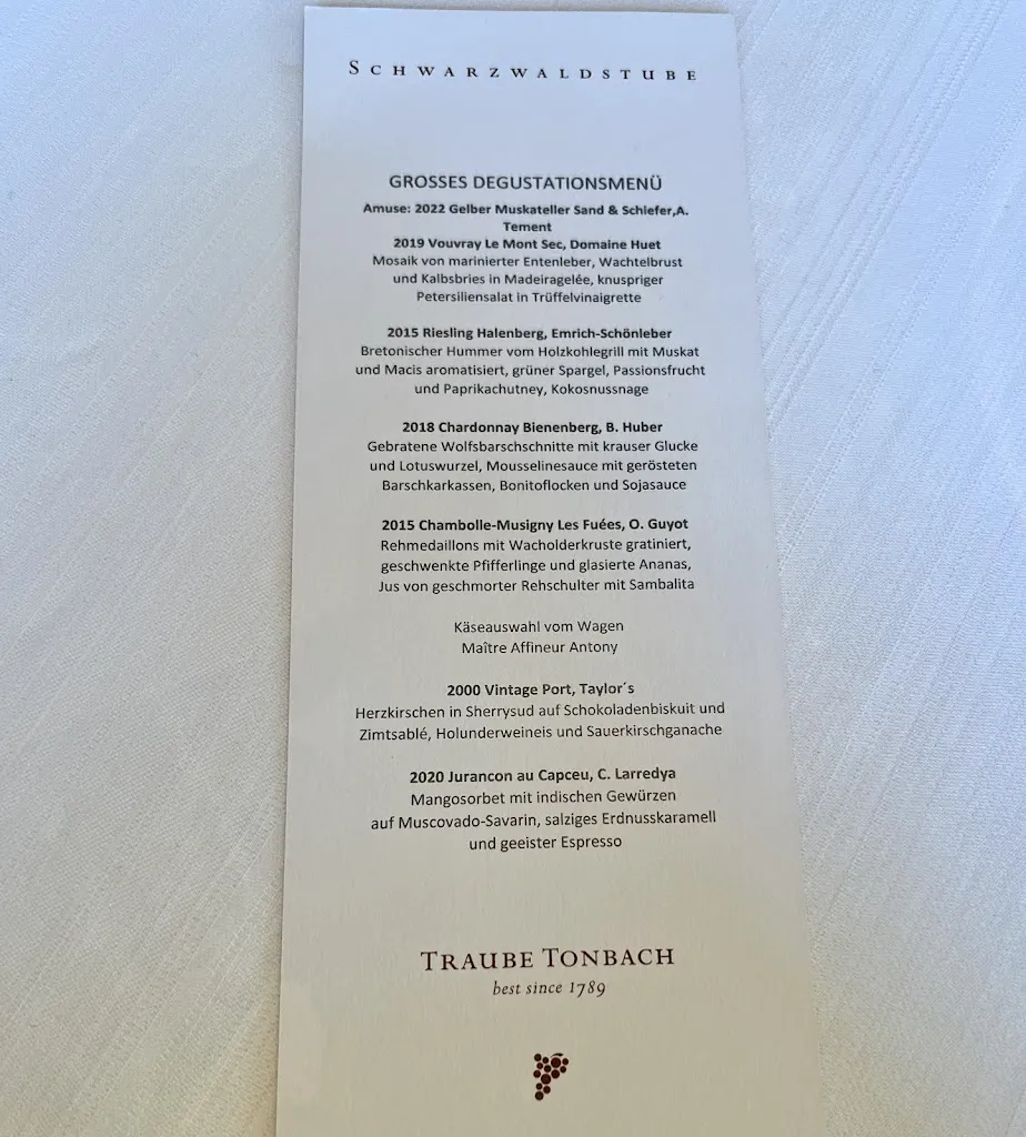 Menu_Restaurant Schwarzwaldstube_Baiersbronn_immagine_2