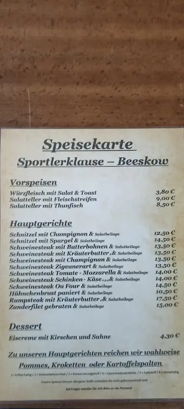 Menu_Gaststätte Sportlerklause & Bowlingbahn_Beeskow_image_4