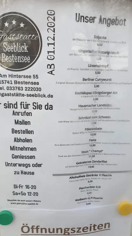 Menu_Gaststätte Seeblick Bestensee_Bestensee_immagine_2