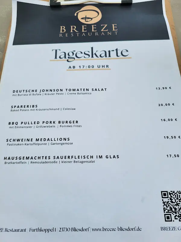 Menu_BREEZE Restaurant_Schashagen_immagine_1